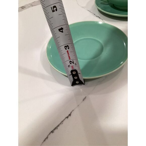 4 Fitz and Floyd Total Colour Coquille Turquoise Soup Bowl Under Plate - Picture 11 of 11